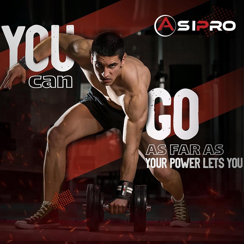 ASIPRO Wrist Wraps for Weightlifting 18" Wrist Straps for Weightlifting Weight Lifting Wrist Wraps for Men & Women, Muñequeras para Gym Wrist Support for Working Out, Gym Wrist Wraps for Powerlifting - Image 3